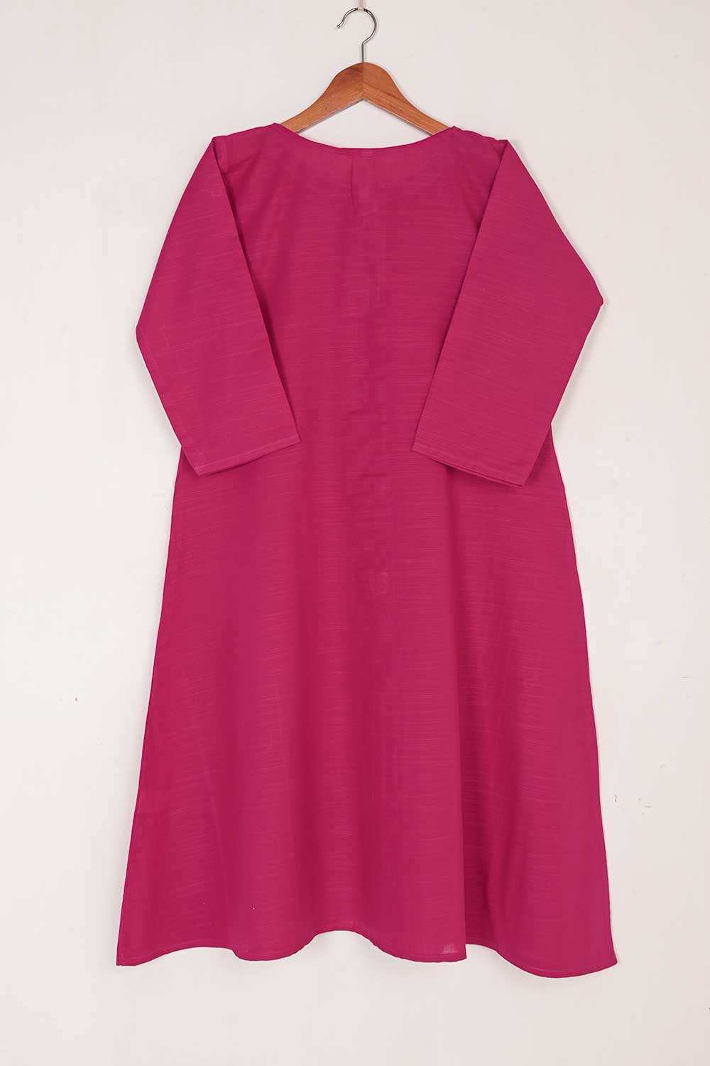 TKWK-01A-Fuchsia - Khaddar Winter Stitched Frock