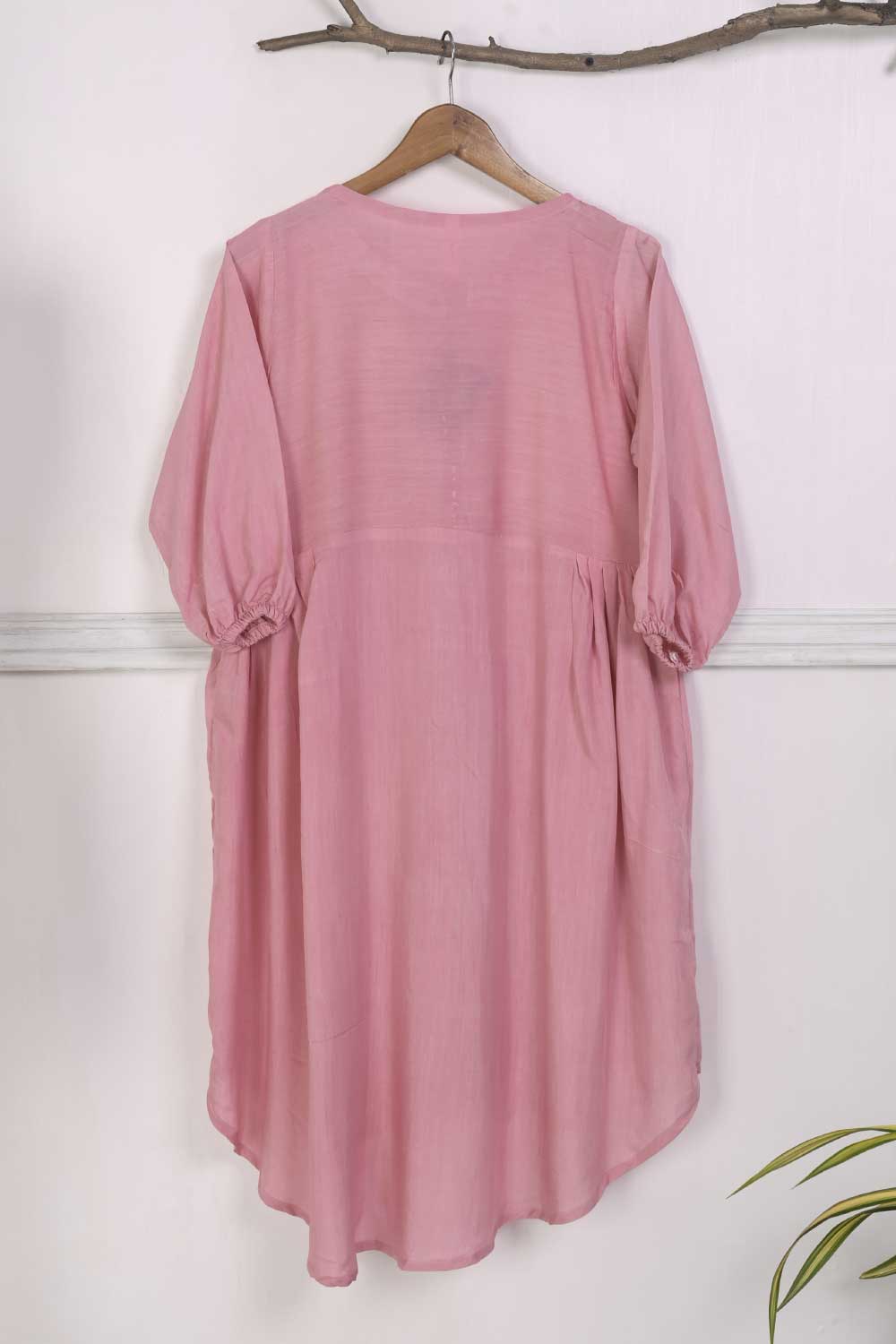 TS-133S-BabyPink - LINEN FROCK