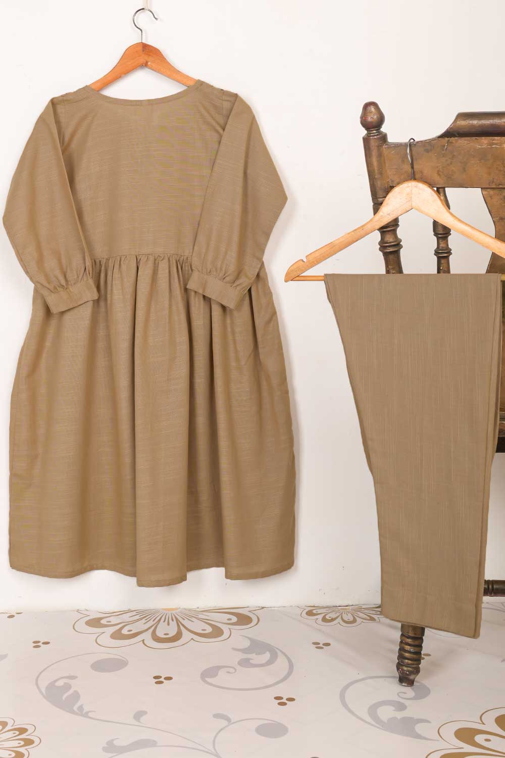 STP-067A-Camel - 2PC KHADDAR WINTER STITCHED