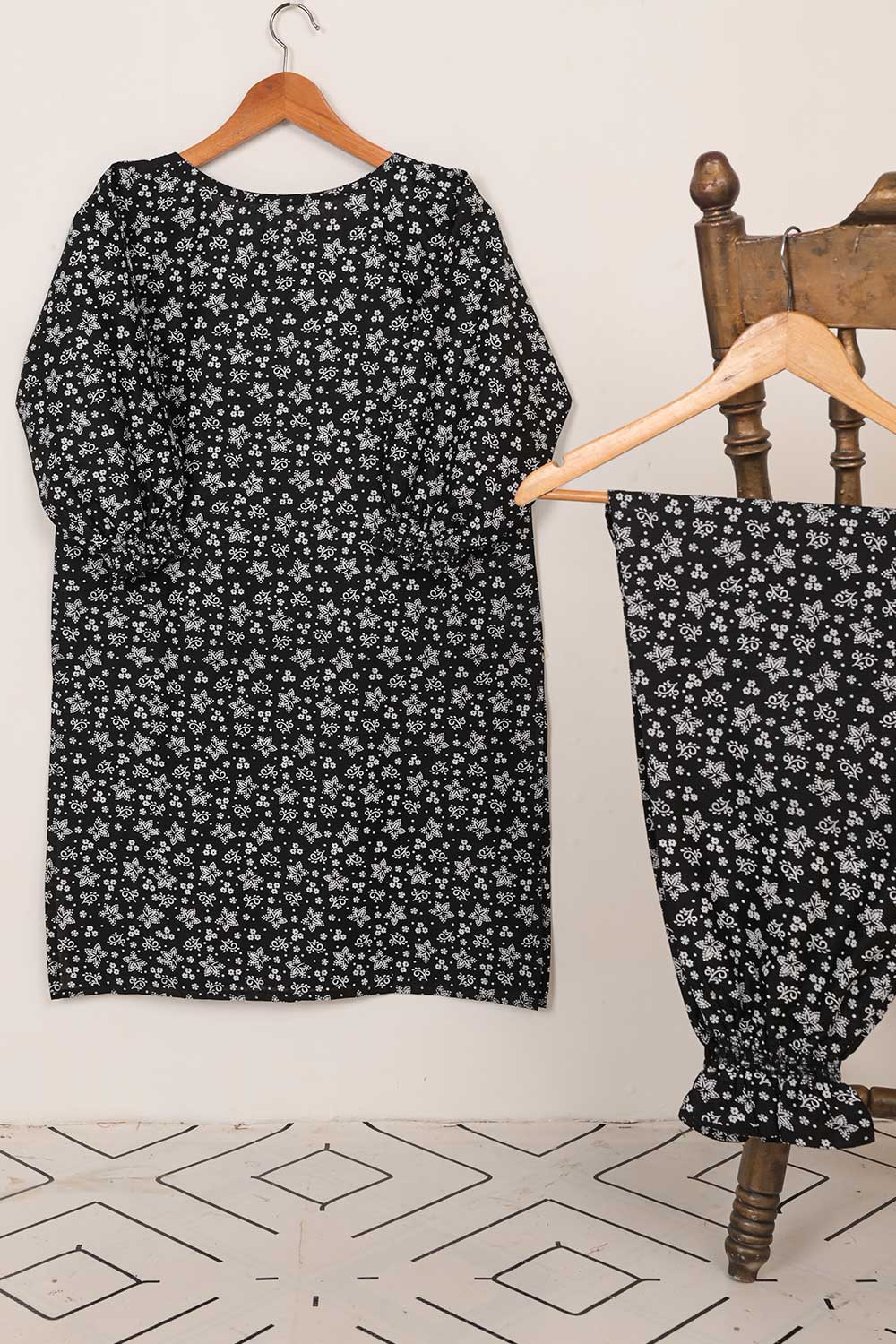 STP-035A-Black - 2PC COTTON STITCHED