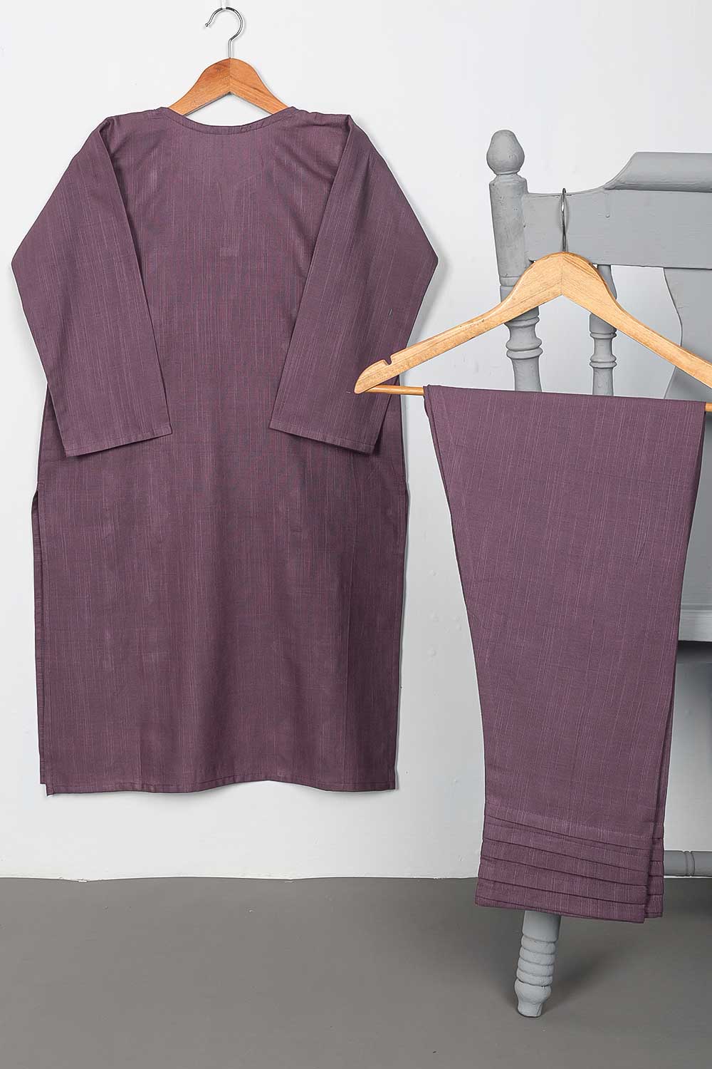 STP-070A-Light Purple - 2PC KHADDAR WINTER STITCHED