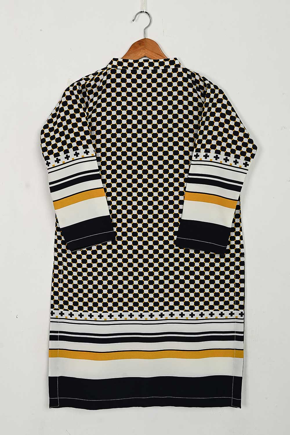 TS-233A-White - Digital Printed Georgette Crepe Kurti