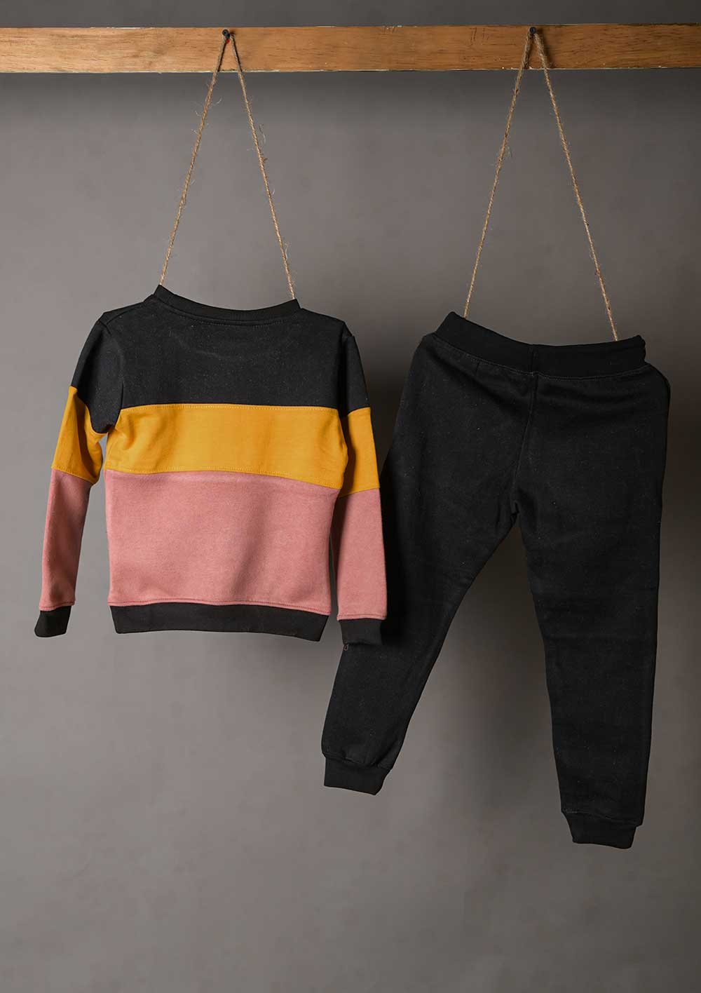 TB-01-Black - Sweatshirt Cotton Fleece Fabric With Trouser