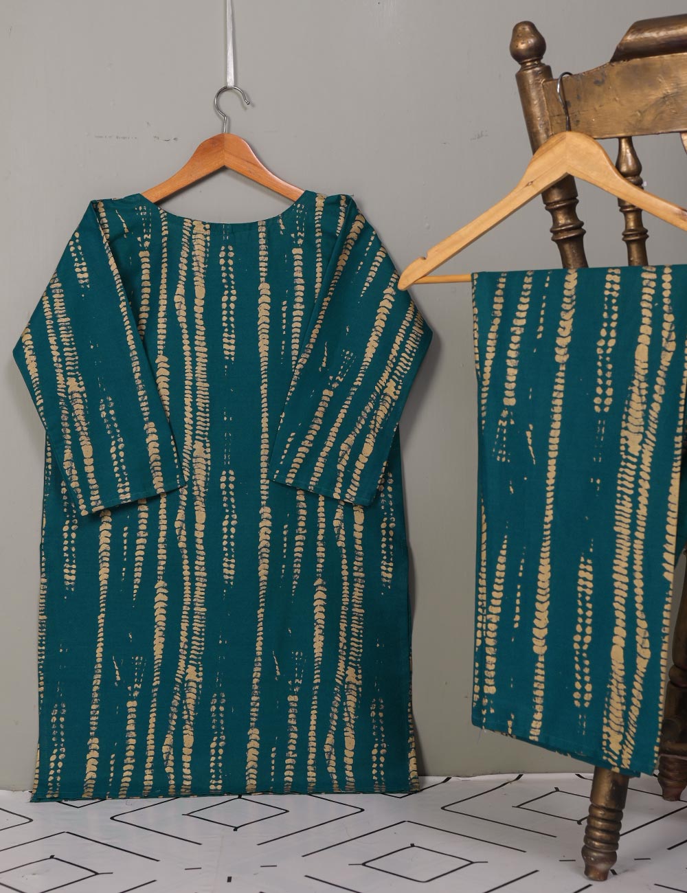 STP-019A-Turquoise - 2Pc Cotton Stitched