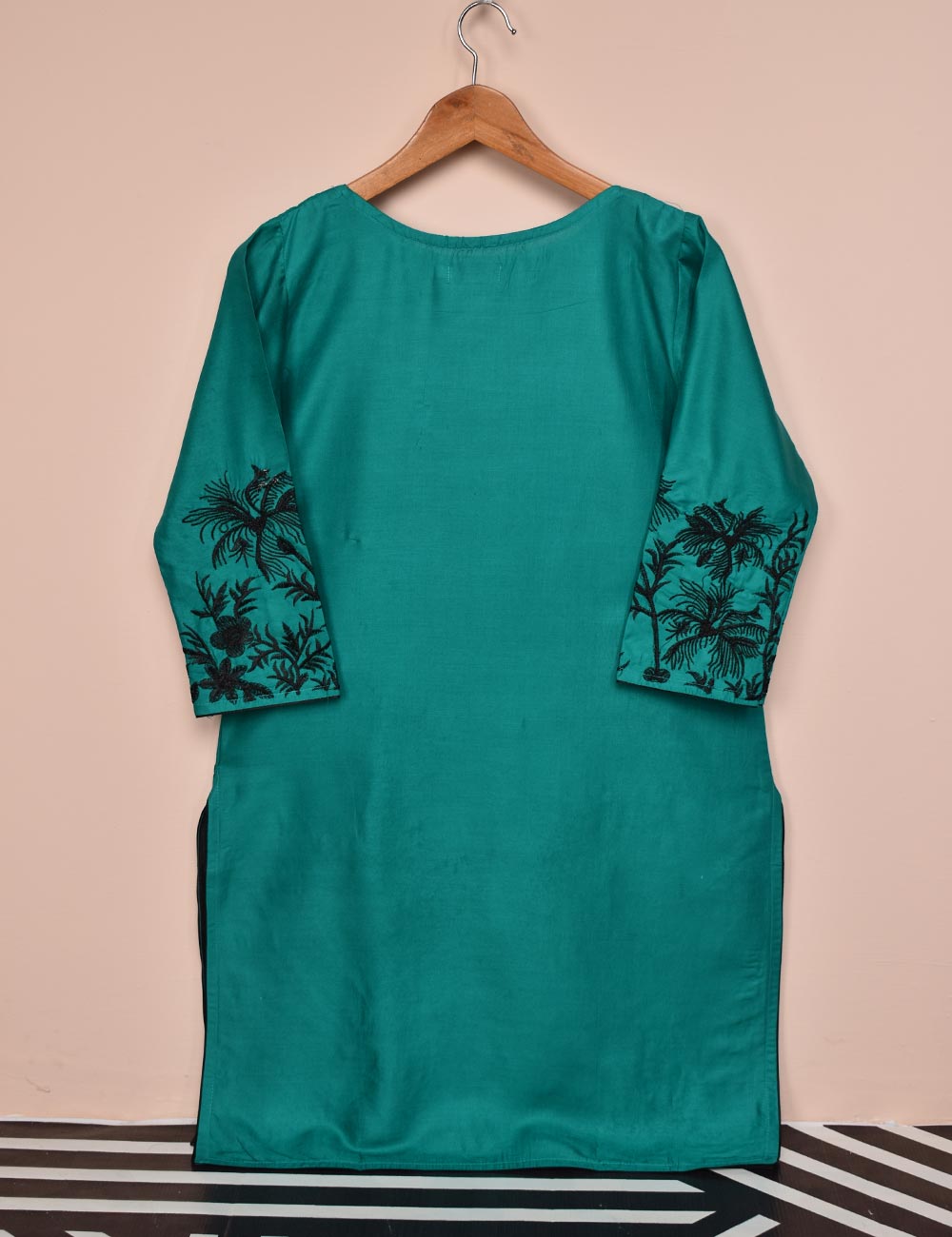 Tehwaar Winter Linen Embroidered Stitched Kurti - Aurora (TW-08A-Turquoise)