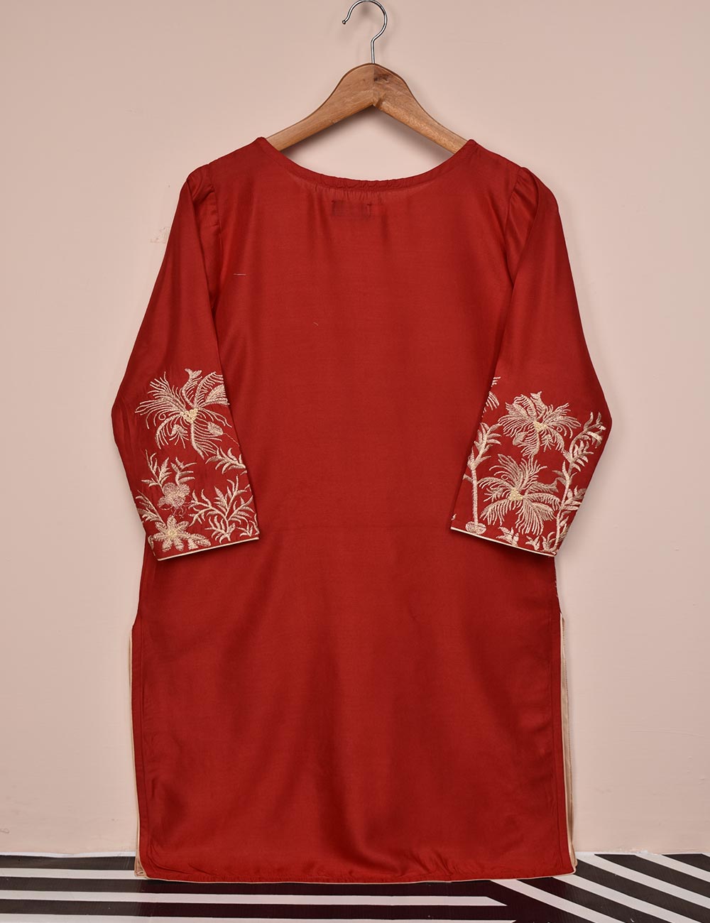 Tehwaar Winter Linen Embroidered Stitched Kurti - Aurora (TW-08B-Red)
