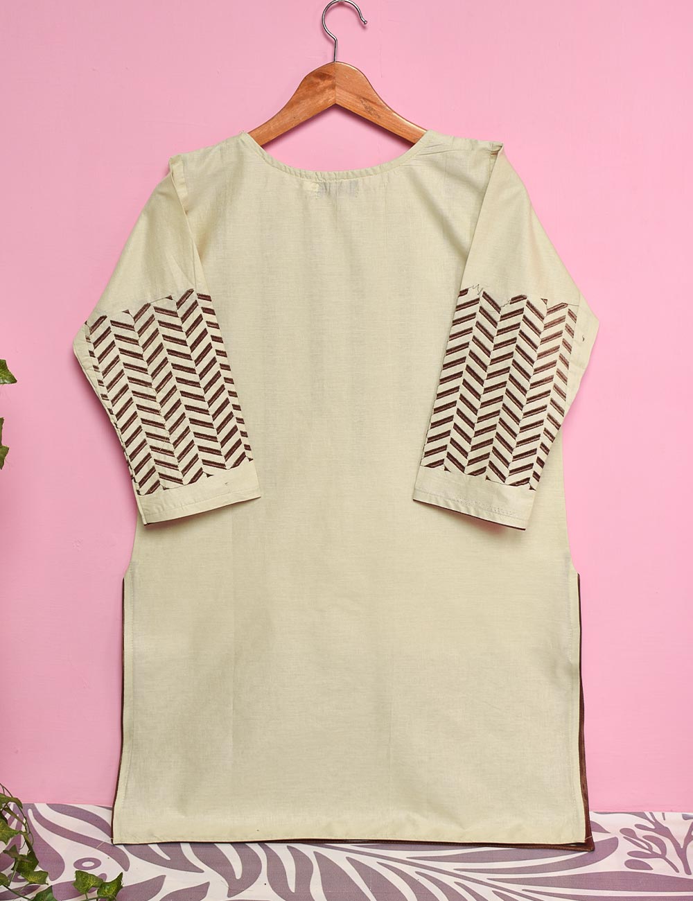 Cotton Embroidered Stitched Kurti - Cielo (T20-048A-Skin)