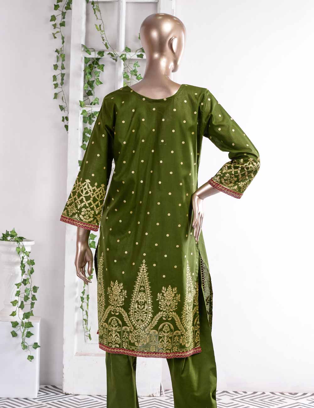 FM-3C - Prairie | 3 Pc Unstitched Gold Printed Lawn Dress