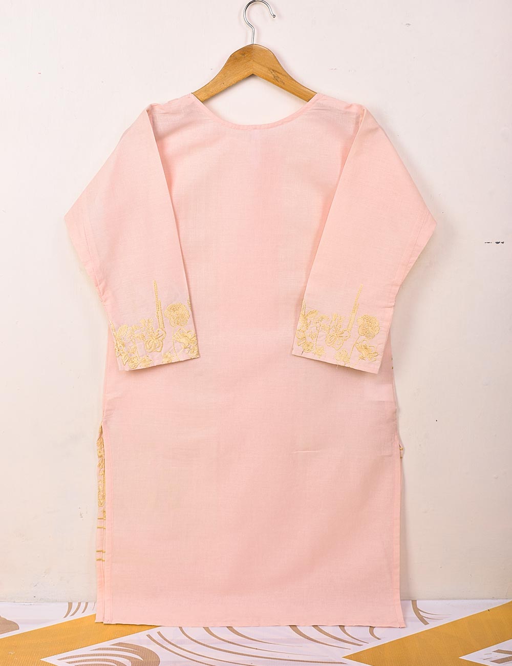 Cotton Embroidered Stitched Kurti - Figwort (TS-036E-Pink)