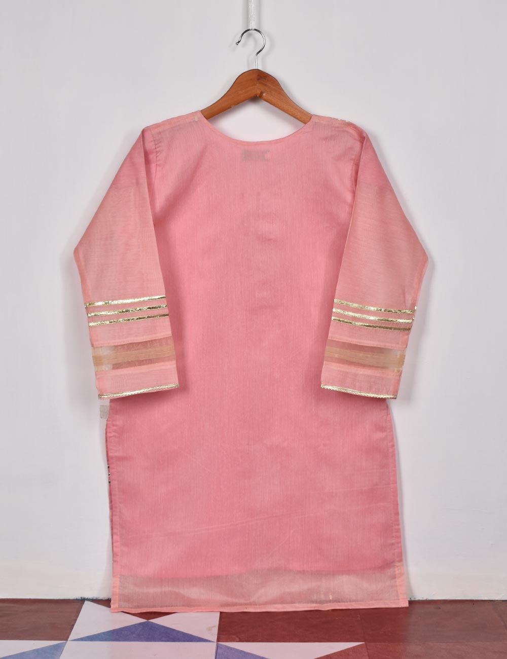 Paper Cotton Stitched Kurti - Margarite (T20-032-BabyPink)