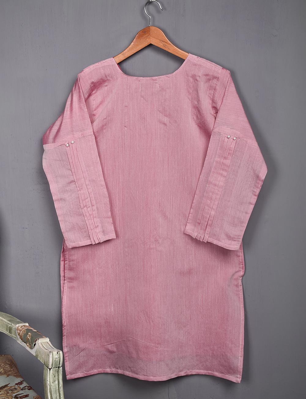 Paper Cotton Stitched Kurti - Pearl Stone (T20-055A-Pink)