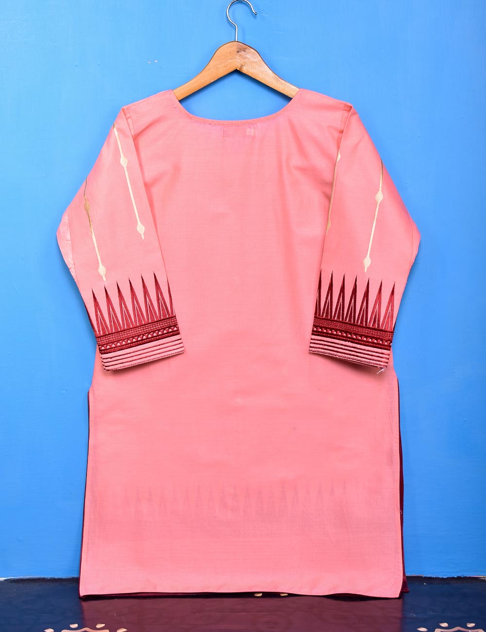 Cotton Embroidered Stitched Kurti - Phoenix (TS-035C-Pink)