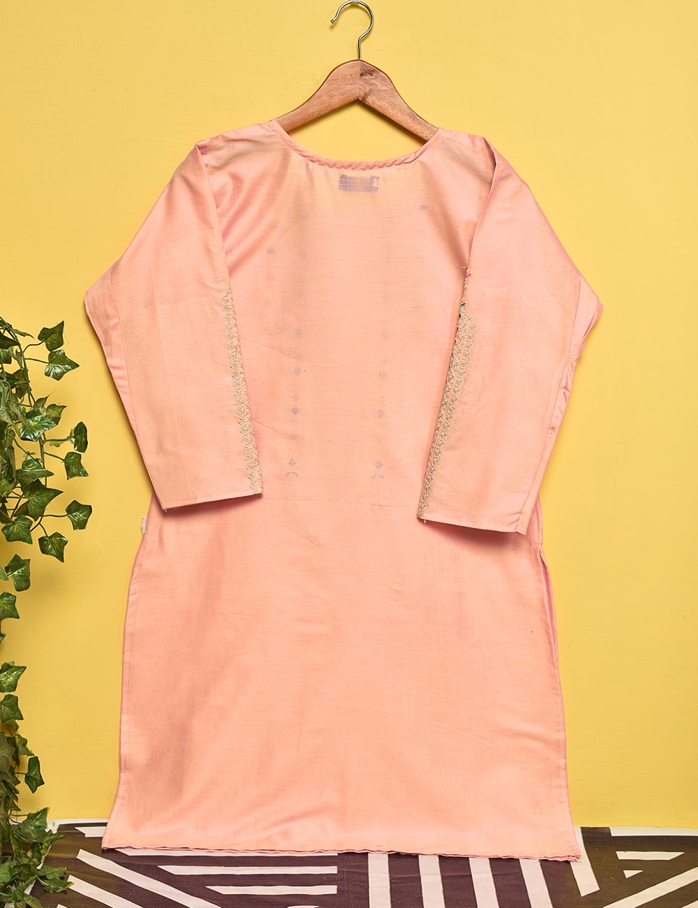 Cotton Embroidered Stitched Kurti - Rangooli (TS-012B-Pink)