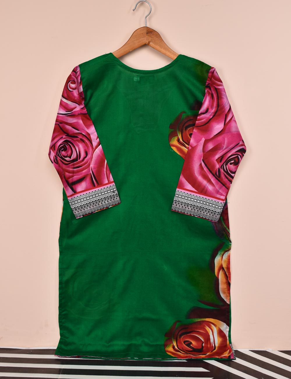 Lawn Digital Printed Stitched Kurti - Roseate Love (T20-051A-MultiGreen)