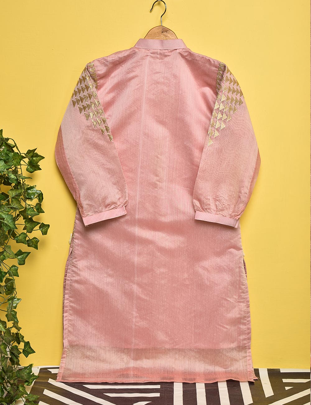 Paper Cotton Embroidered Stitched Kurti - Stunning Tulip (TS-008A-Pink)