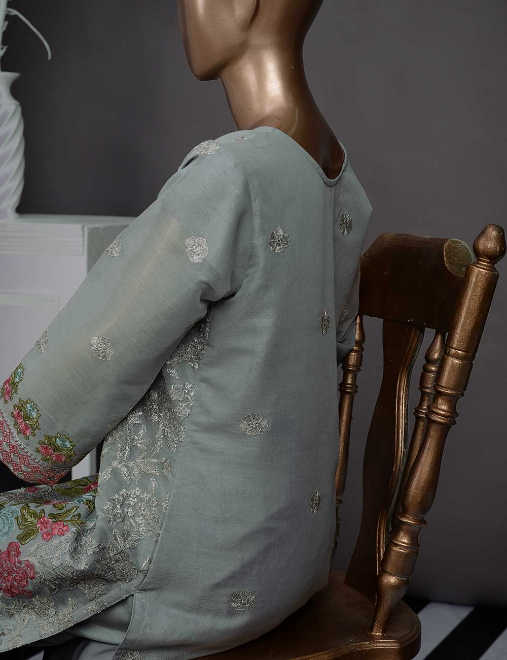 3 Pc Khaddi Lawn Unstitched Embroidered Dress (TP-02)