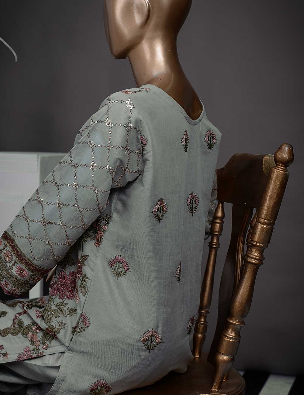 3 Pc Khaddi Lawn Unstitched Embroidered Dress (TP-07)