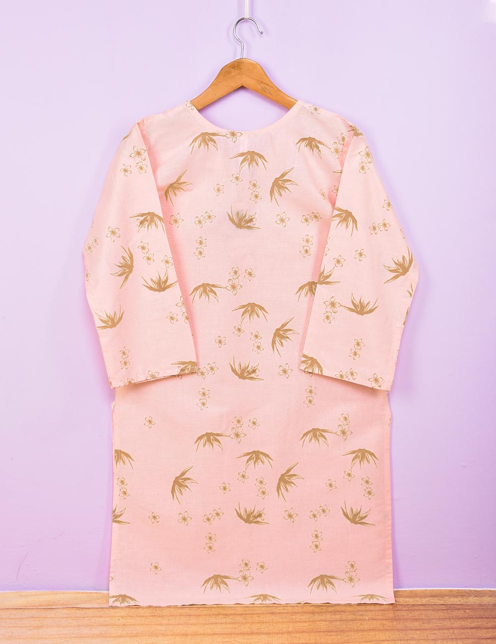 Cotton Printed Stitched Kurti - Felicity (TS-084A-LightPink)