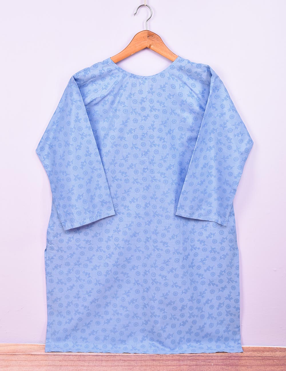 Cotton Printed Stitched Kurti - Alluring Magic (TS-085A-LightBlue)