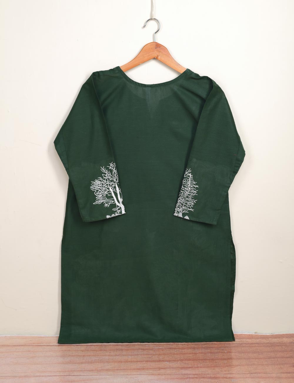 Cotton Embroidered Stitched Kurti - Shajar (TS-097-Green)