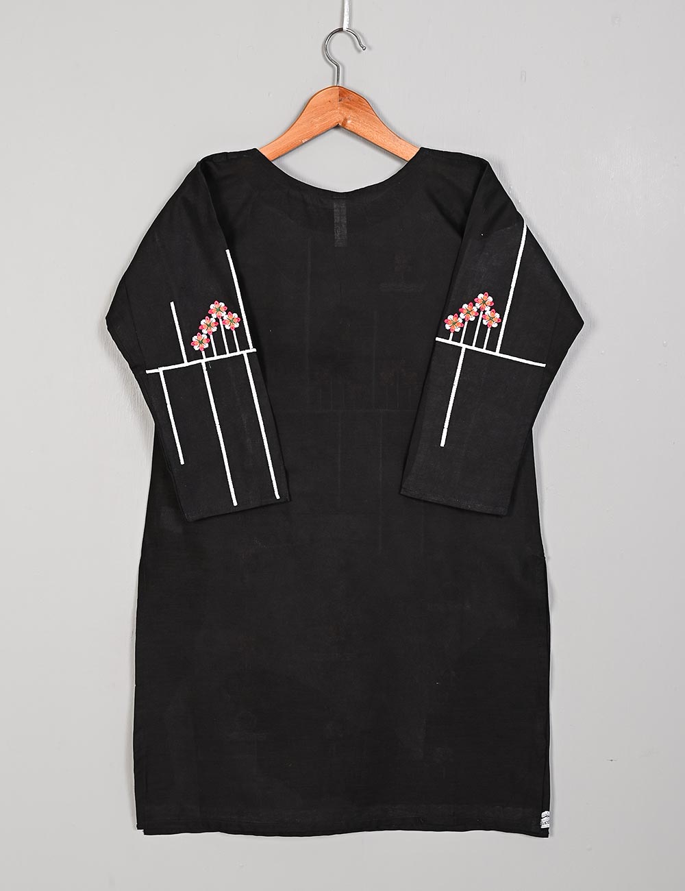 TS-204B-Black - Comet - Cotton Embroidered Stitched Kurti