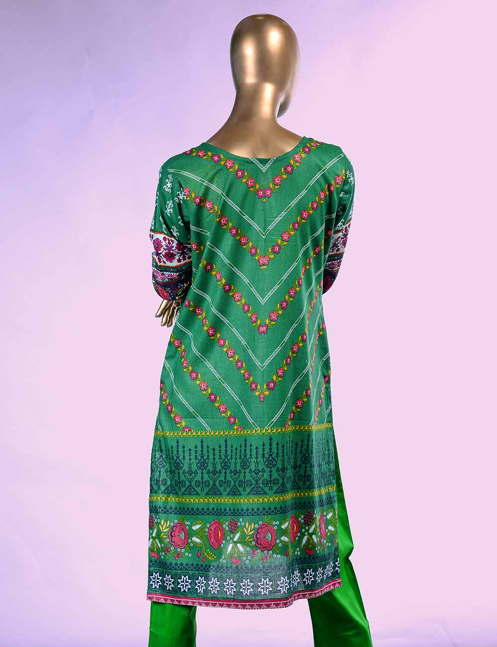 E2-5B - Dancing Motifs | Unstitched Printed & Embroidered Cambric Dress