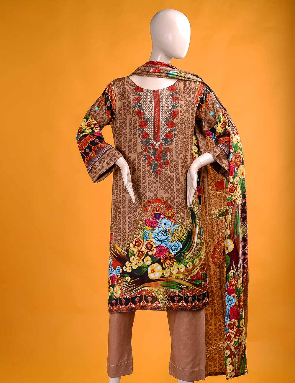 FR-3B - Magnus Style | Linen Embroidered & Printed Unstitched Dress