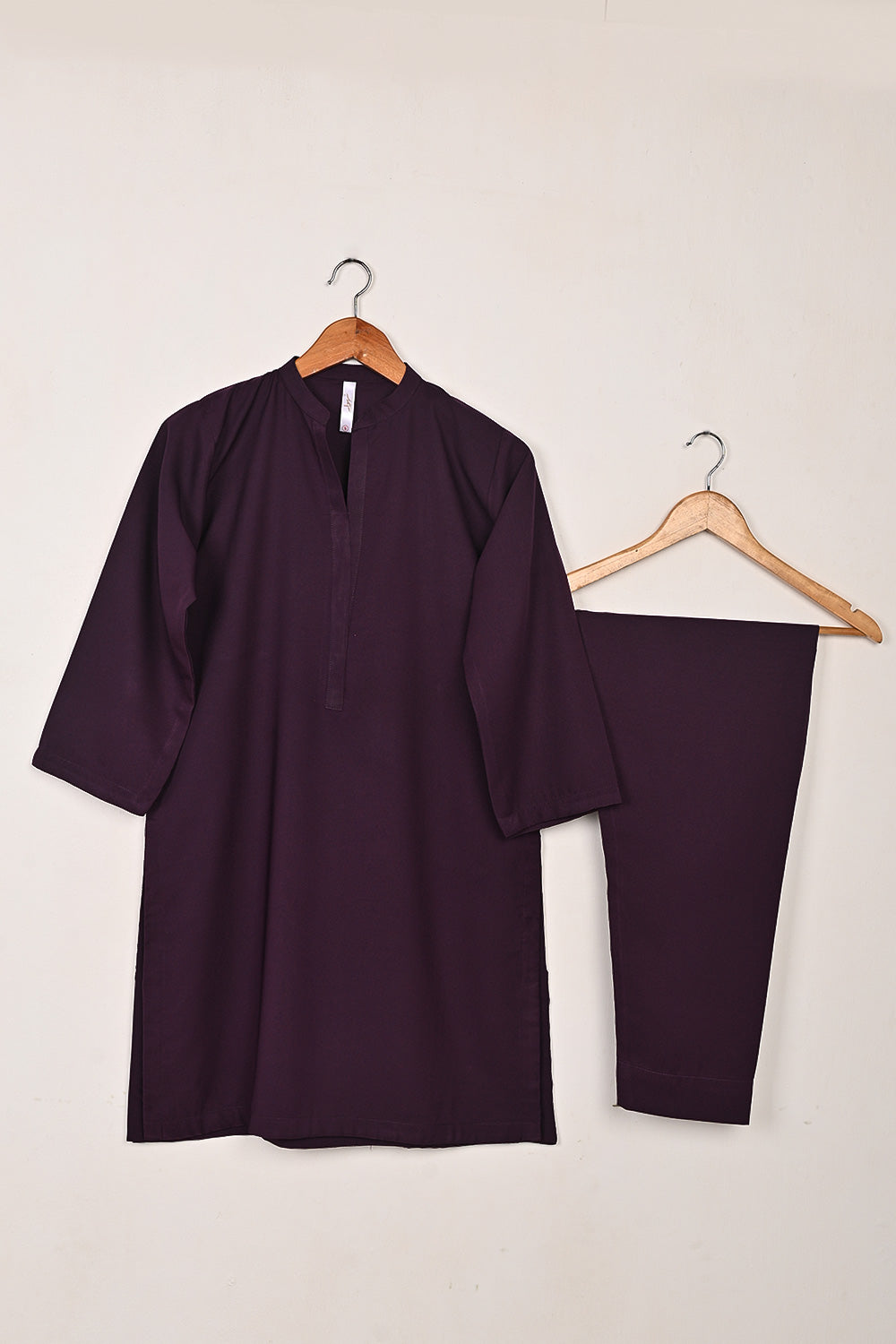 STP-221A-Purple - 2Pc Ready to Wear Malai Solid Dress