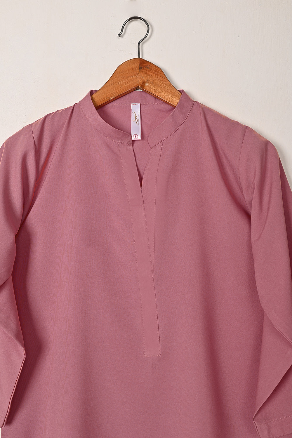 STP-221B-Tea Pink - 2Pc Ready to Wear Malai Solid Dress