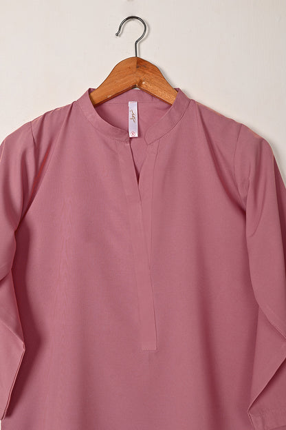 STP-221B-Tea Pink - 2Pc Ready to Wear Malai Solid Dress