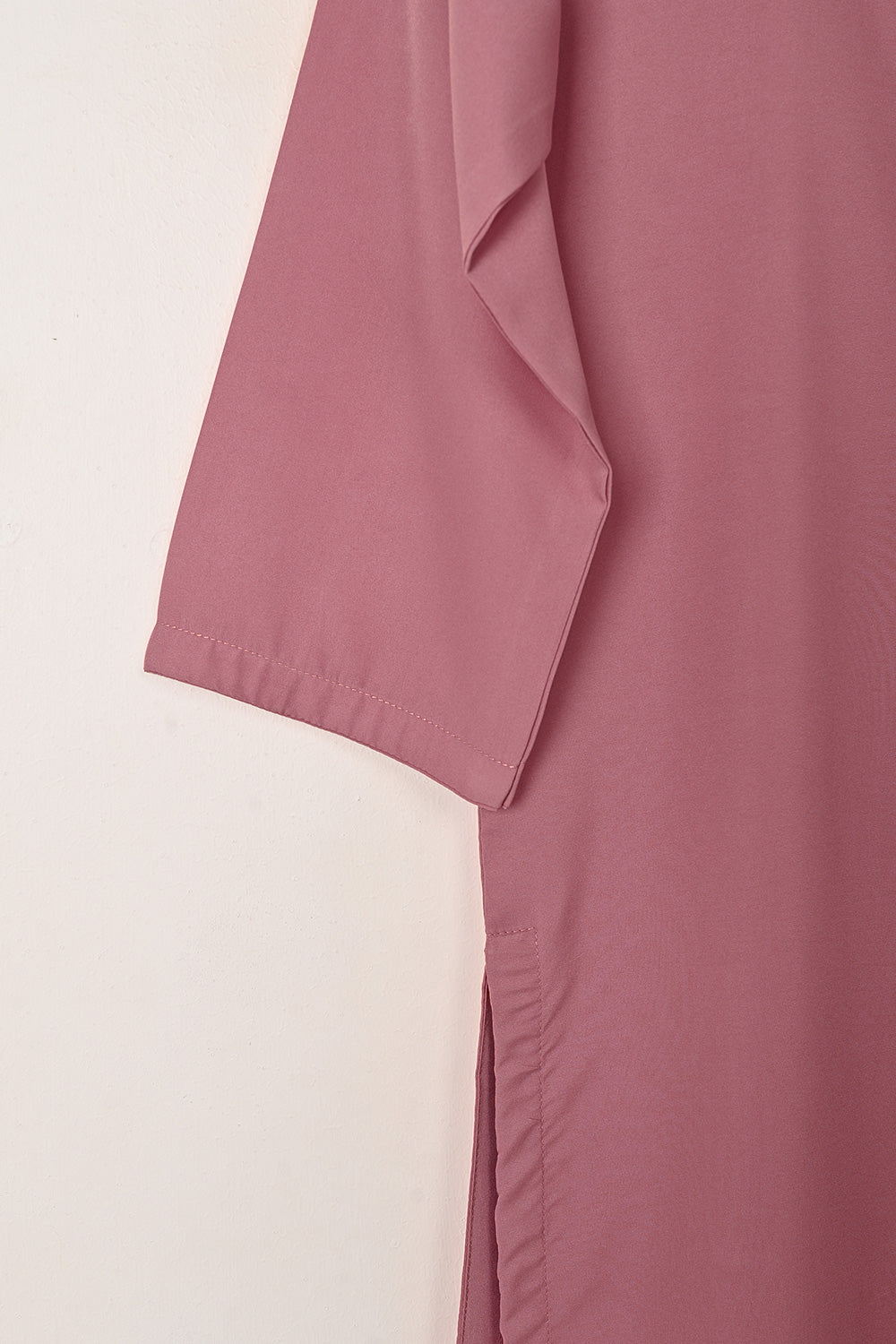 STP-221B-Tea Pink - 2Pc Ready to Wear Malai Solid Dress