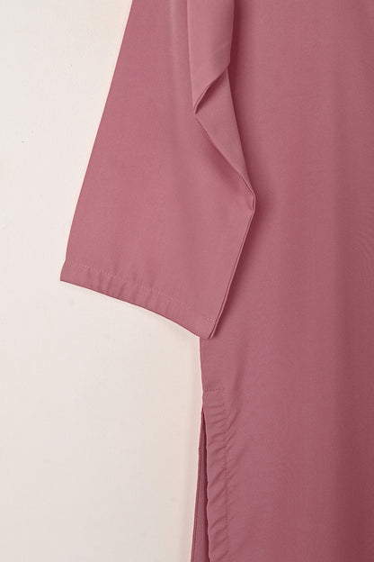 STP-221B-Tea Pink - 2Pc Ready to Wear Malai Solid Dress