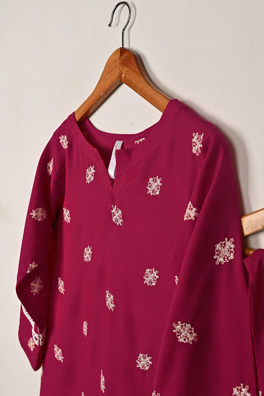 STP-232A-fuchsia - 2Pc Ready to Wear Malai Embroidered Dress