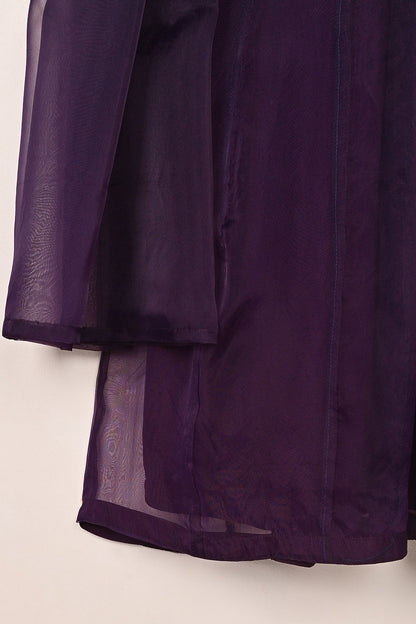 RTW-308-Purple -  3Pc Ready to Wear Organza Frock