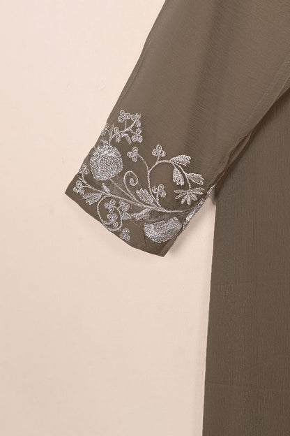 RTW-215-Grey -  3Pc Ready to Wear Embroidered Chiffon Dress
