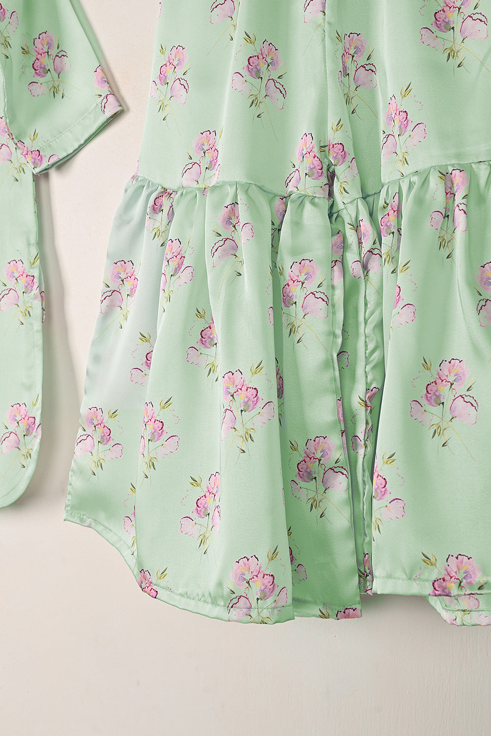 TKF-275-Sea Green - Kids 2Pc Ready to Wear Silk Printed Dress