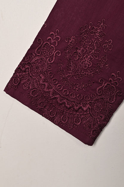 STP-231A-Maroon - 2PC READY TO WEAR  EMBROIDERED COTTON DRESS