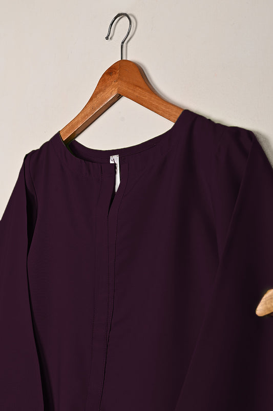 STP-229C-Purple - 2Pc Ready to Wear Malai Solid Dress