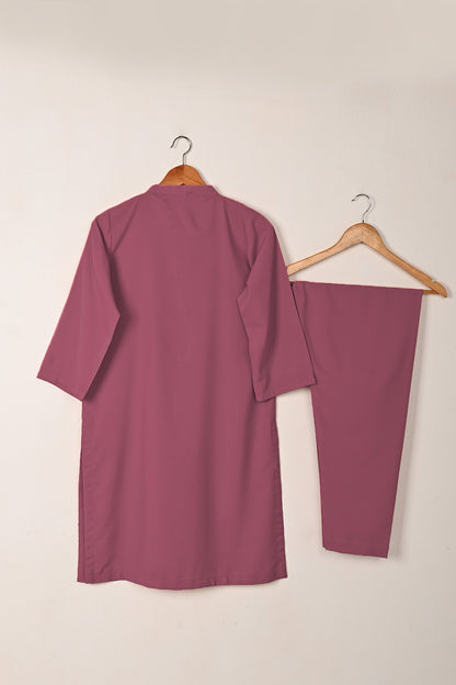 STP-221K-Rose Fuchsia - 2Pc Ready to Wear Malai Solid Dress