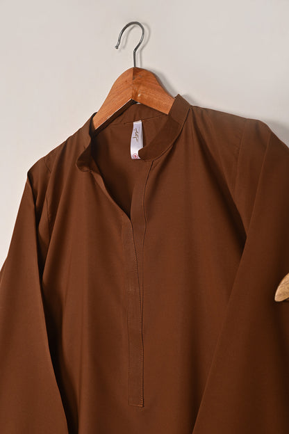 STP-221D-Copper - 2Pc Ready to Wear Malai Solid Dress