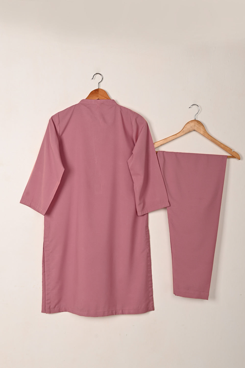 STP-221B-Tea Pink - 2Pc Ready to Wear Malai Solid Dress