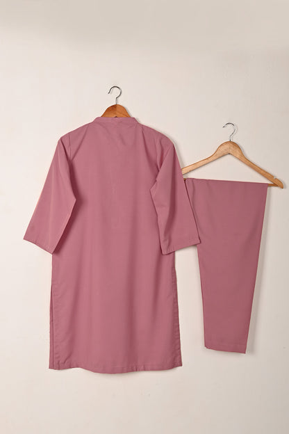 STP-221B-Tea Pink - 2Pc Ready to Wear Malai Solid Dress