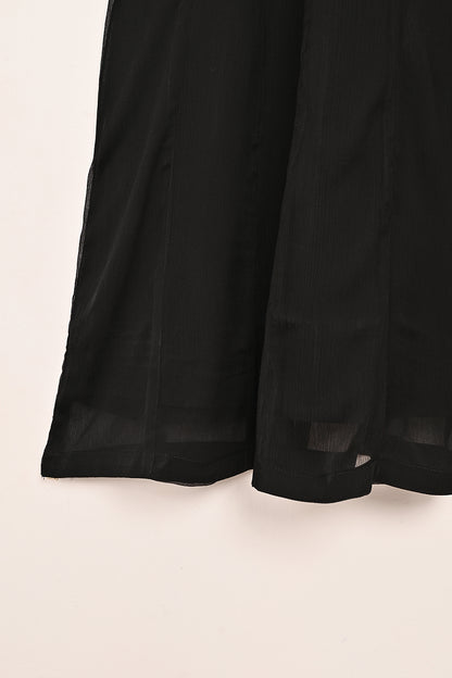 RTW-193-Black -  3Pc Ready To Wear Chiffon Frock