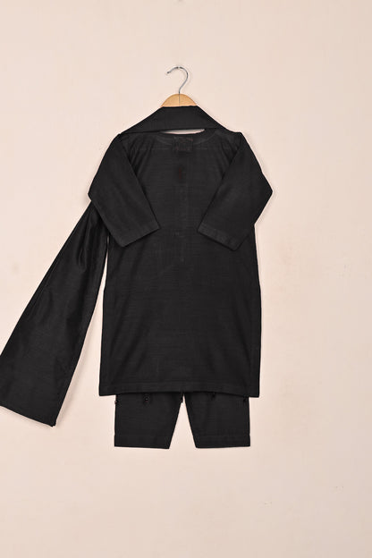 TKF-226-Black - Kids 3Pc Ready to Wear Khaddi Dress