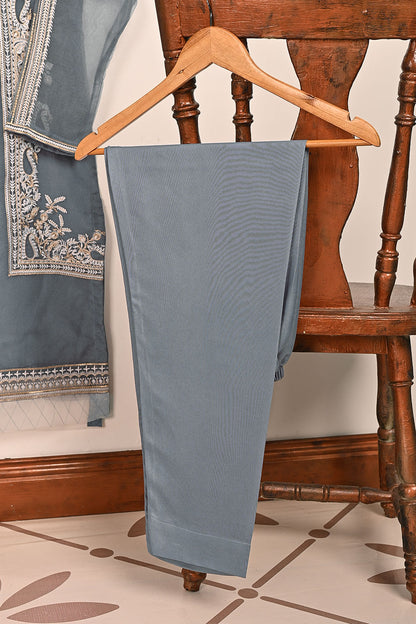 STP-186A-Grey - 2Pc Organza Embroidered Dress
