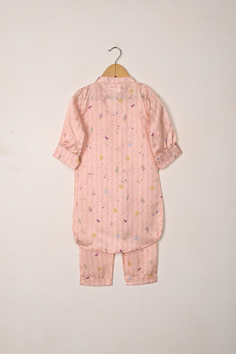 TKF-294-Peachy Pink - Kids 2Pc Digital Silk Co-Ord Set