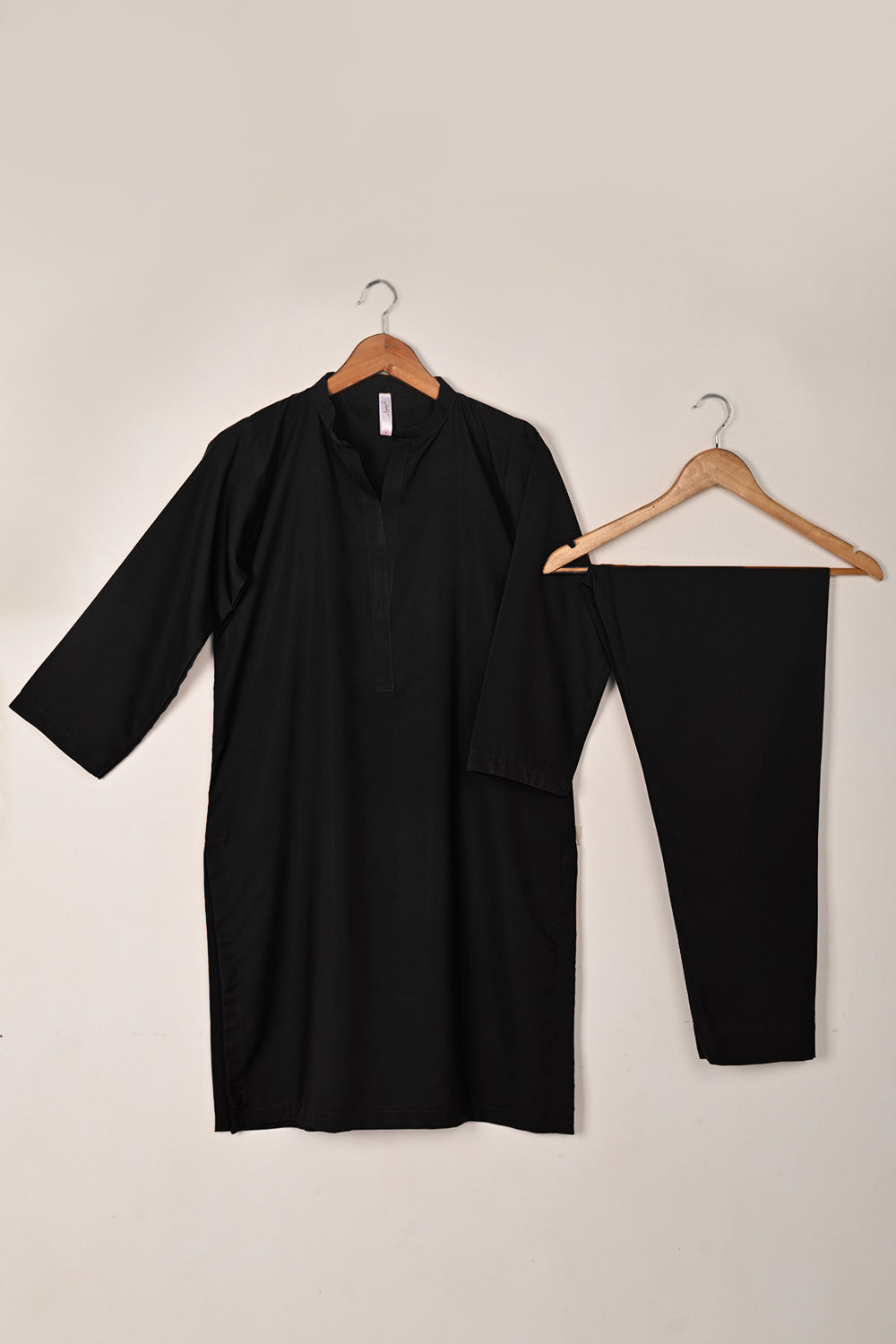 STP-221F-Black - 2Pc Ready to Wear Malai Solid Dress