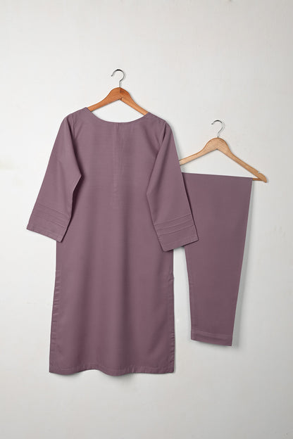 STP-271D- Violet Rose - 2Pc Ready to Wear Malai Solid Dress