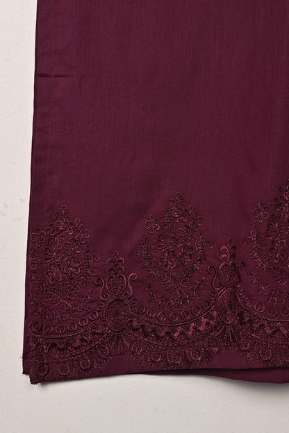 STP-231A-Maroon - 2PC READY TO WEAR  EMBROIDERED COTTON DRESS
