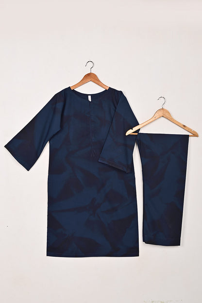 STP-206Q-Navy Blue - 2Pc Ready to Wear Spray Contoured Malai Fabric Co-Ord Set